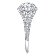 Neil Lane Couture Design Cushion Cut Diamond, Platinum Ring
