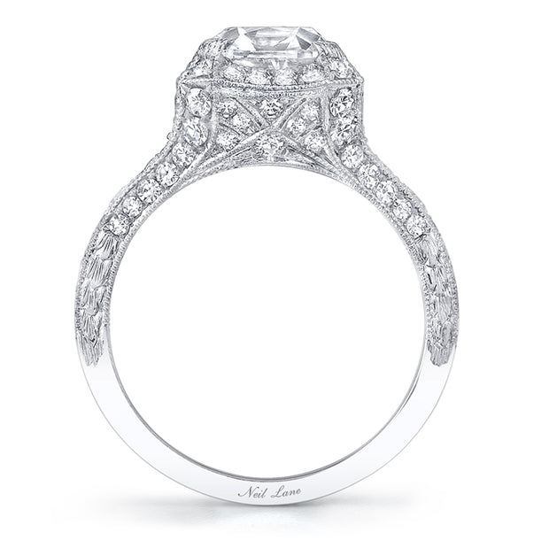 Neil Lane Couture Cushion Cut Diamond, Platinum Ring