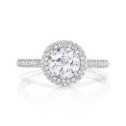 Neil Lane Couture Design Old European Cut Diamond, Waterfall Halo Platinum Ring