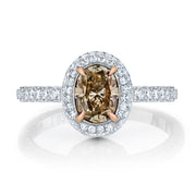 Neil Lane Couture Design Fancy Color Oval Brilliant-Cut Diamond, Platinum Ring