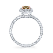 Neil Lane Couture Design Fancy Color Oval Brilliant-Cut Diamond, Platinum Ring