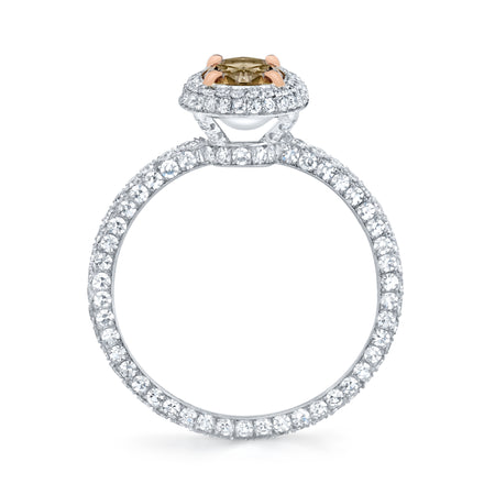Neil Lane Couture Design Fancy Color Oval Brilliant-Cut Diamond, Platinum Ring