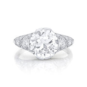 Antique "Round Brilliant" Diamond, Platinum Ring