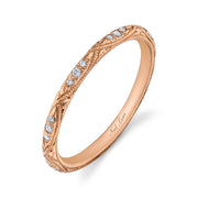 Neil Lane Couture Rose Gold Hand Engraved Diamond Wedding Band