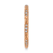 Neil Lane Couture Rose Gold Hand Engraved Diamond Wedding Band