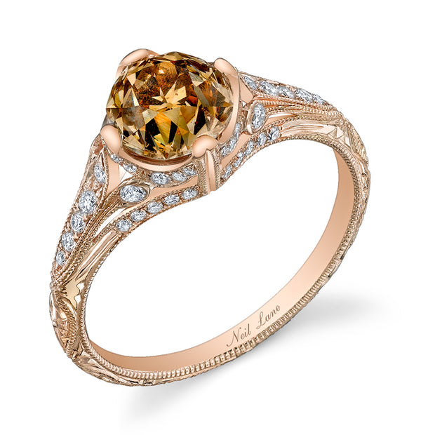 Neil Lane Couture Design Fancy Color Old Mine Brilliant-Cut Diamond, 18K Rose Gold Ring