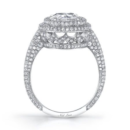 Neil Lane Couture Design Oval Modified Brilliant-Cut Diamond, Platinum Ring