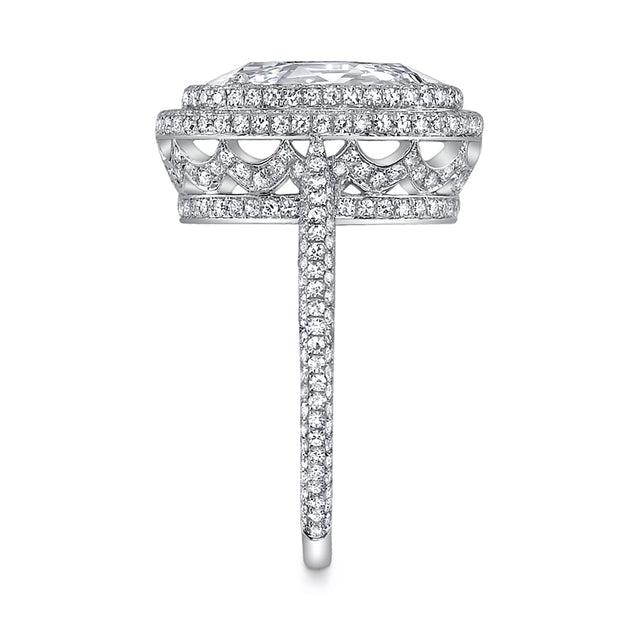 Neil Lane Couture Design Oval Modified Brilliant-Cut Diamond, Platinum