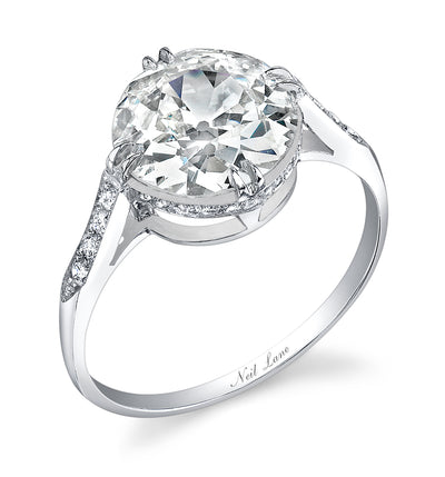 Neil Lane Couture Round Brilliant-Cut Diamond, Platinum Ring