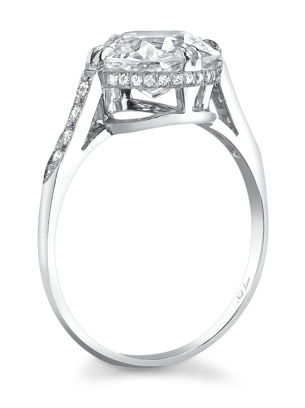 Neil Lane Couture Design Round Brilliant-Cut Diamond, Platinum Ring