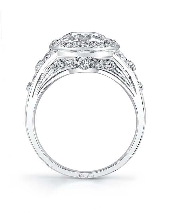 Neil Lane Couture Design Old European Cut Diamond, Platinum Ring
