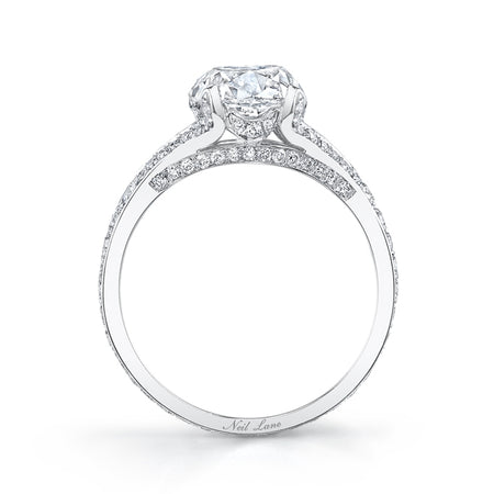Neil Lane Couture Design Cushion-Shaped Diamond, Platinum Ring