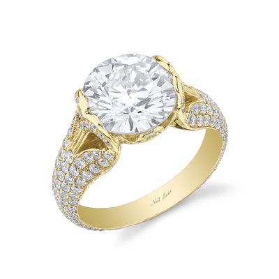 Neil Lane Couture Design "Round Brilliant" Diamond, 18K Yellow Gold Ring