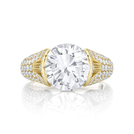 Neil Lane Couture "Round Brilliant" Diamond, 18K Yellow Gold Ring