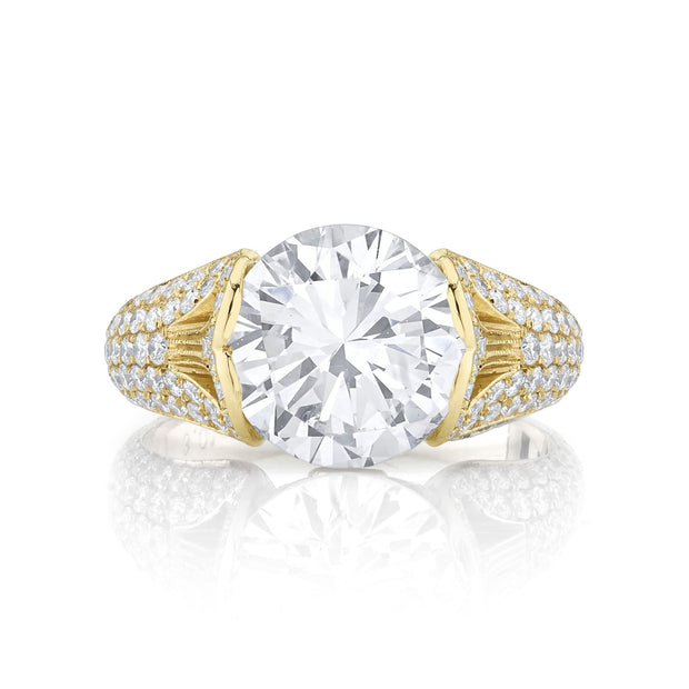 Neil Lane Couture Design "Round Brilliant" Diamond, 18K Yellow Gold Ring