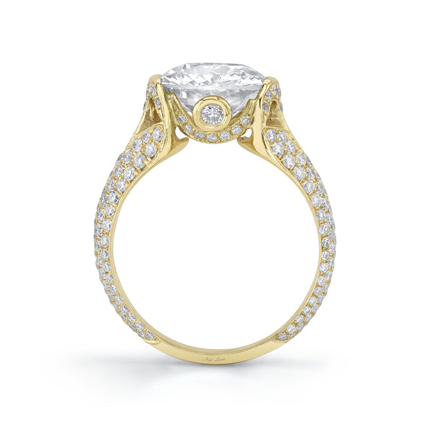 Neil Lane Couture Design "Round Brilliant" Diamond, 18K Yellow Gold Ring