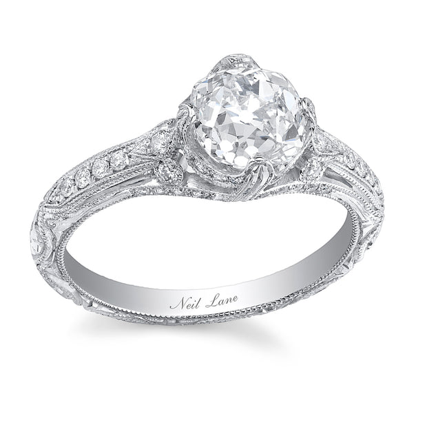 Neil Lane Couture Design Old Mine Brilliant-Cut Diamond, Platinum Ring
