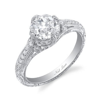 Neil Lane Couture Design Old Mine Brilliant-Cut Diamond, Platinum Ring