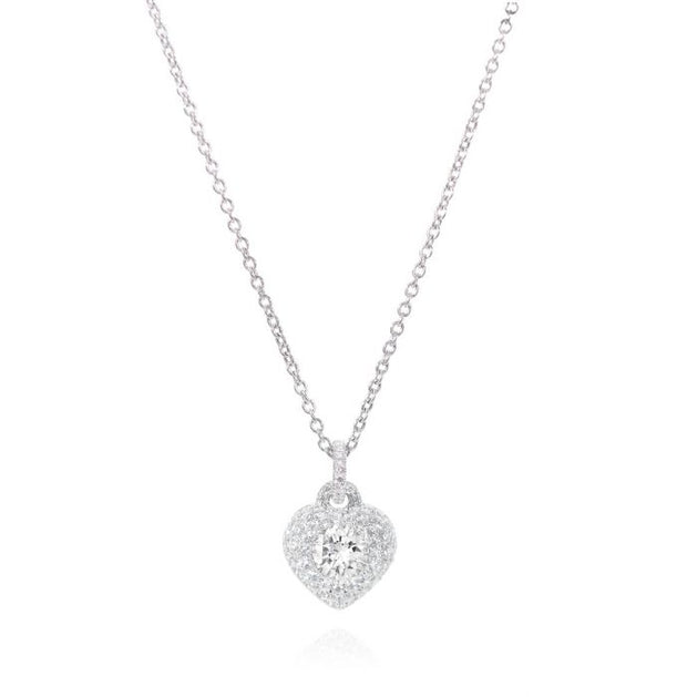 Neil Lane Couture Diamond Pave Heart, Platinum Pendant