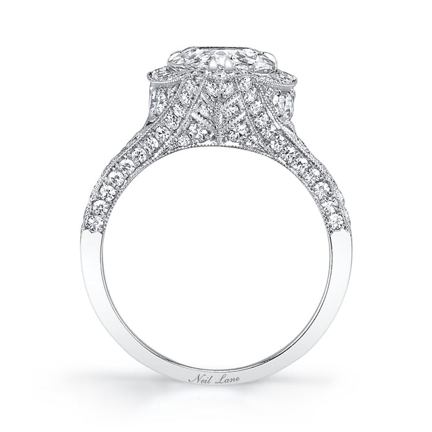 Neil Lane Couture Pear Modified Brilliant-Cut Diamond, Platinum Ring