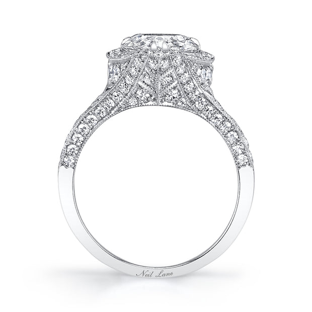 Neil Lane Couture Design Pear Modified Brilliant-Cut Diamond, Platinum Ring