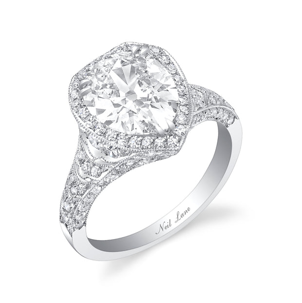 Neil Lane Couture Design Pear Modified Brilliant-Cut Diamond, Platinum Ring