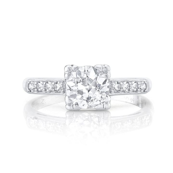 Art Deco Old European Diamond, Platinum Ring