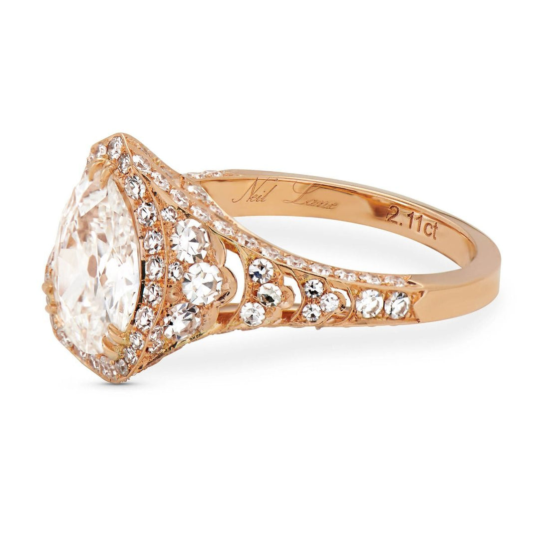 Neil Lane Couture Pear-Shaped Diamond, 18K Rose Gold Engagement Ring