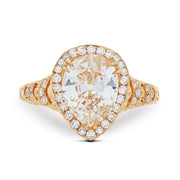 Neil Lane Couture Design Pear-Shaped Diamond, 18K Rose Gold Engagement Ring