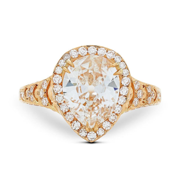 Neil Lane Couture Design Pear-Shaped Diamond, 18K Rose Gold Engagement Ring