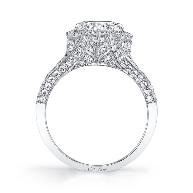 Neil Lane Couture Design Pear Brilliant-Cut Diamond, Platinum Ring