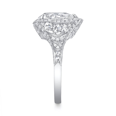 Neil Lane Couture Design Pear Brilliant-Cut Diamond, Platinum Ring