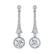 Vintage Art Deco Diamond, Platinum Earrings