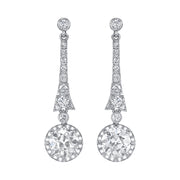 Vintage Art Deco Diamond, Platinum Earrings