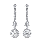 Vintage Art Deco Diamond, Platinum Earrings