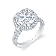 Neil Lane Couture Design Round Brilliant-Cut Diamond, Platinum Ring