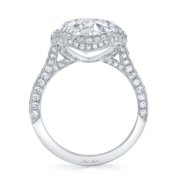 Neil Lane Couture Design Round Brilliant-Cut Diamond, Platinum Ring