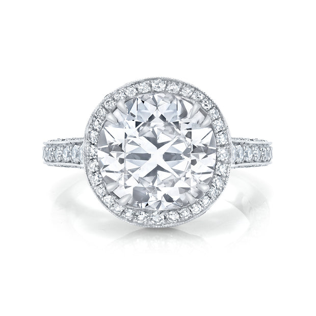 Neil Lane Couture Design Round Brilliant-Cut Diamond, Platinum Ring