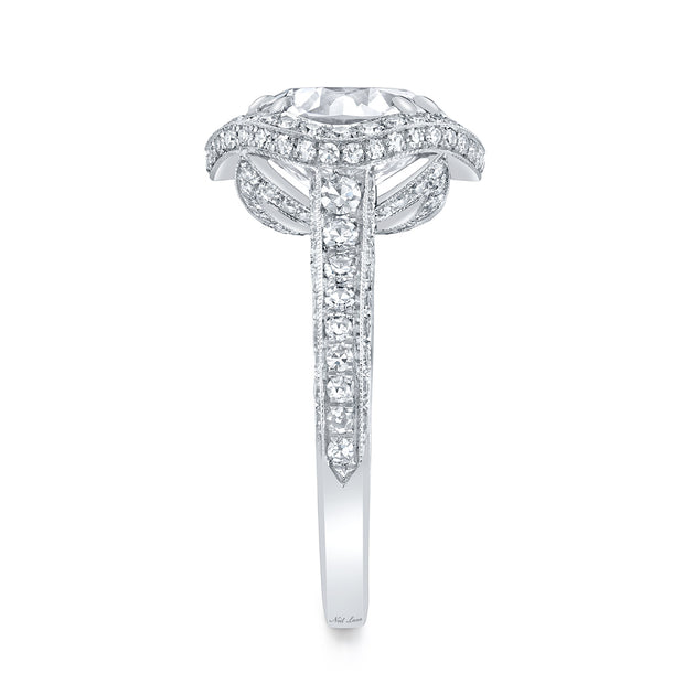 Neil Lane Couture Design Round Brilliant-Cut Diamond, Platinum Ring
