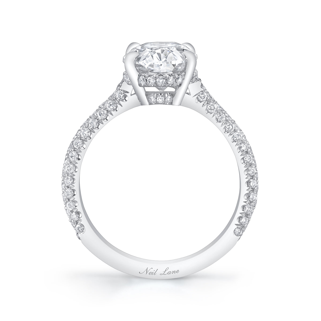 Neil Lane Couture Oval Shaped Diamond Platinum Ring