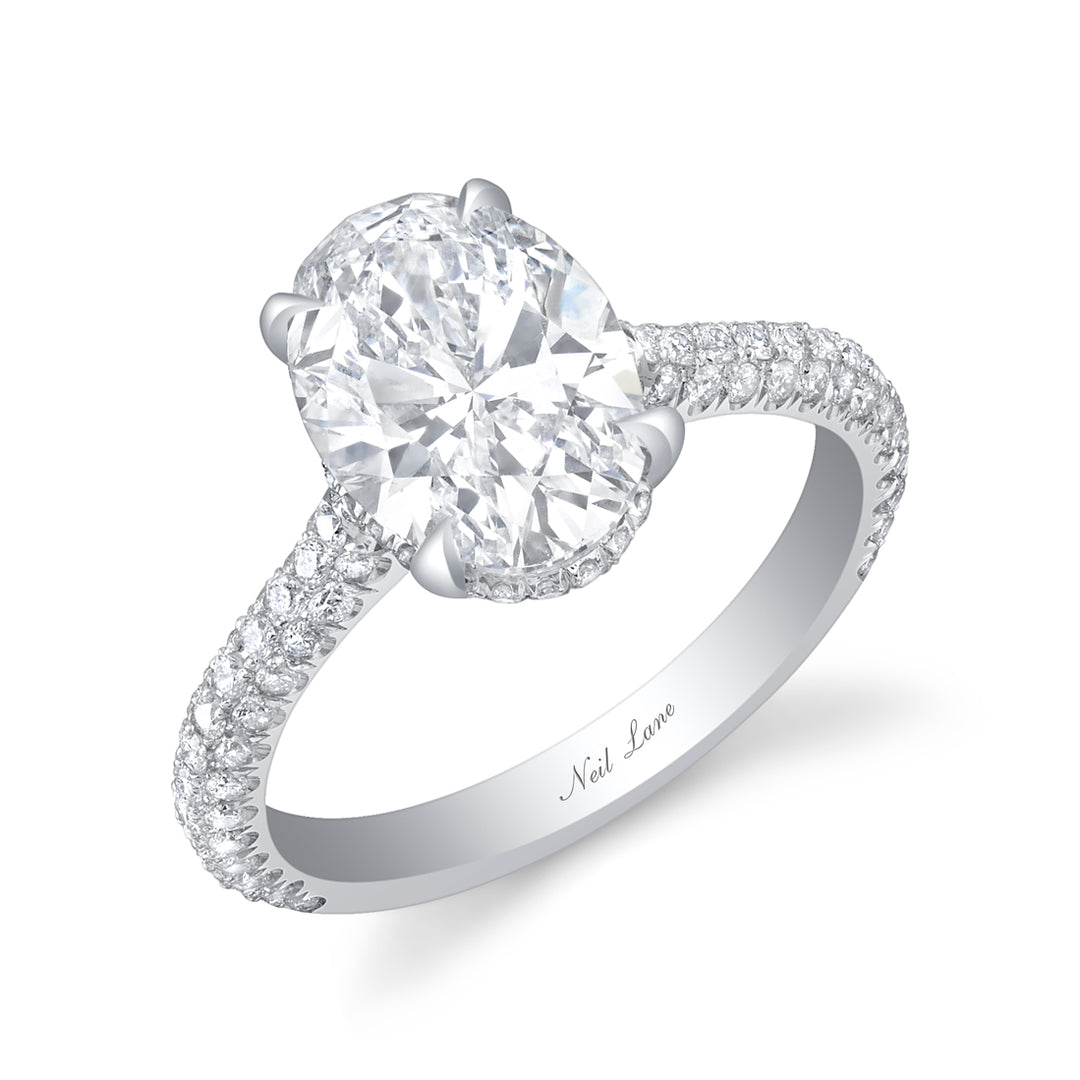 Neil Lane Couture Oval-Shaped Diamond Platinum Ring