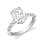 Neil Lane Couture Design Oval-Shaped Diamond, Platinum Ring