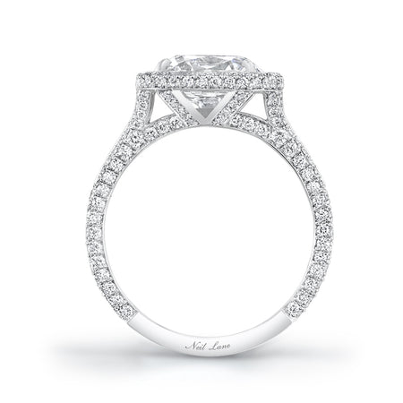 Neil Lane Couture Design Cushion-Shaped Diamond, Platinum Ring