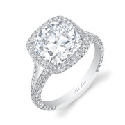 Neil Lane Couture Design Cushion-Shaped Diamond, Platinum Ring