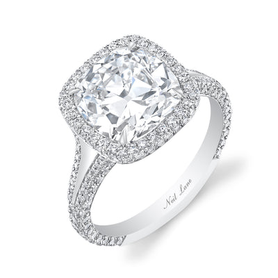Neil Lane Couture Design Cushion-Shaped Diamond, Platinum Ring