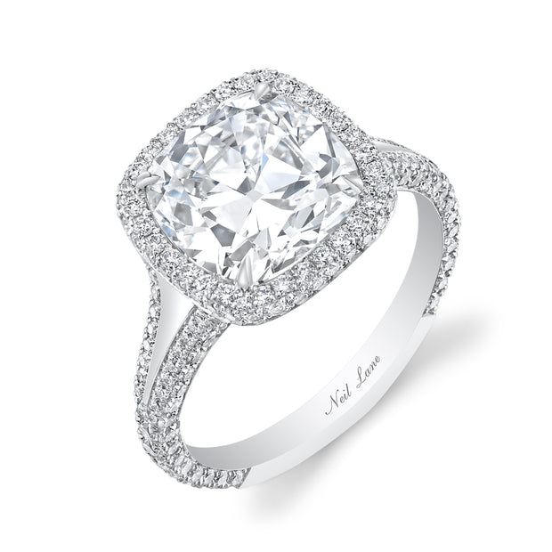 Neil Lane Couture Design Cushion-Shaped Diamond, Platinum Ring