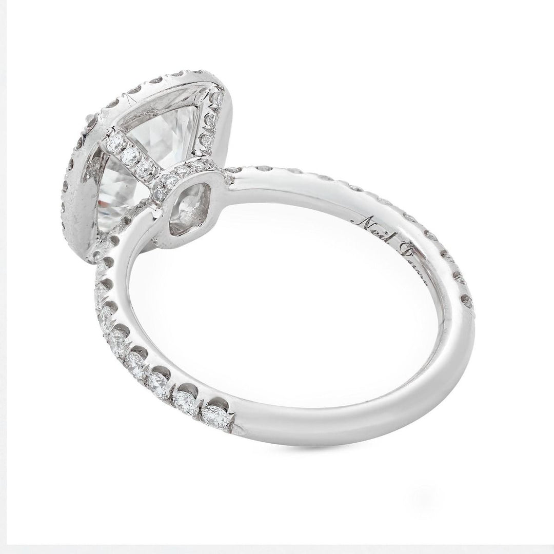 Neil Lane Couture Old Mine Brilliant Diamond And Platinum Engagement Ring