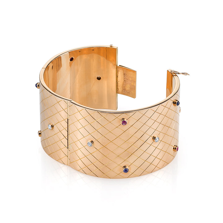 Mid-century Diamond Cuff Bracelet