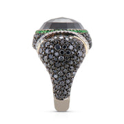 Neil Lane Couture Tsavorite And Black Diamond, 18K White Gold Ring