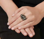 Neil Lane Couture Tsavorite And Black Diamond, 18K White Gold Ring